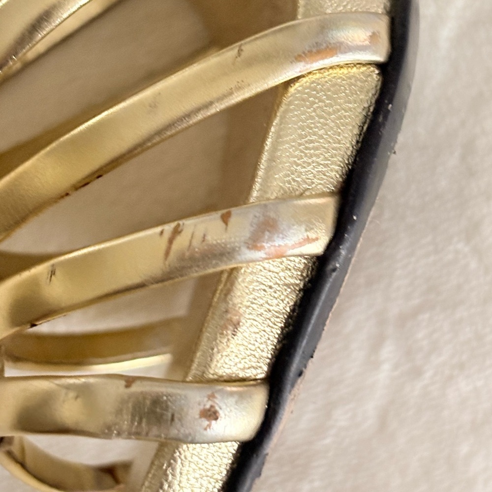🤩Giuseppe Zanotti Metallic Gold Strappy Cage Heels - Picture 10 of 10